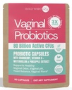 Vagināla probiotika sievietēm - 80 miljardi KVV - 3X Spēcīgāka formula ar Lactobacillus rhamnosus GR-1, L. reuteri RC-14, Prebiotikas, C un D3 vitamīns - ātras iedarbības Odor & pH atbalsts - 90 kapsulas