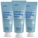 Curist 5% Lidocaine Cream Topical Pain Relief - 6 oz (170 g) XL Tube - Numb Quickly & Effectively with 5% Lidocaine Numbing Cream - (3 Pack - 6 oz Tube)