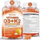 Vitamīns D3 K2 Gumijas pieaugušajiem - vitamīns D3 5000IU + K2 (MK-7) 120mkg - bezcukura D3 un K2 piedevas ar omega 3, metil- B12, B9, B6, vitamīni E un cinks - kalcija absorbcijai un imūnai veselībai