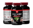 Hair growth vitamins - GRAY HAIR REVERSE COMPLEX - Gray hair reversal for women and men, Biotin, Fo-Ti Root Powder, Vitamin B-6, Horsetail Aerial Parts, PABA, Hair support 1 Bottle 60 Capsules