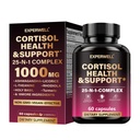 Cortisol Health & Support – 25-in-1 Multi-Ingredient Complex with Ashwagandha, L-Theanine, Rhodiola & Magnesium – Daily Balance, Mood & Energy Support – 60 Capsules