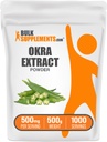 BulkSupplements.com Okra Extract Powder - Okra Supplement, Source of Fiber, Herbal Supplement - Vegan & Gluten Free, 500mg per Serving, 500g (1.1 lbs) (Pack of 1)