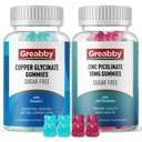 Zinc Copper Gummies, Zinc Picolinate 50mg & Copper Glycinate 2mg, High Absoprtion Form, Immune Health Support