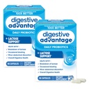 Digestive Advantage Probiotics + Lactase Digestive Enzymes for Digestive Health, Daily Probiotics for Women Men Occasional Bloating, Lactose Breakdown, Immune Support, 96ct (Pack of 2)