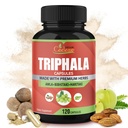 Organic Cadane Triphala (3 Fruit Powders) Supplement, 120 Veggie Capsules | Improves Digestion Function, Supports Immune System