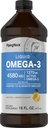 Piping rock Omega 3 Zivju eļļa Šķidrums Papildinājums - 16 Fl Oz - bez dzīvsudraba -- citrona Flavor - 1370 mg Active Omega 3 - vīriešiem un sievietēm -- Ne-GMO, bez lipekļa