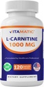 Vitamatic L-karnitīns Fumarate 1000 mg - 120 Dārzeņu kapsulas (1 pudele)