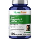 NusaPure augsta absorbcija Triple Chlorophyll 1000 mg 150 Veg Caps Piemērots veģetāriešiem un vegāniem, ne-ĢMO