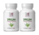 spirulina and chlorella capsules - blue spirulina organic - SPIRUILINA 500MG - immune support supplement - spirulina capsules - spirulina chlorella powder organic - brain supplement - 2 bottles
