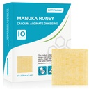 Manuka Honey Calcium Alginate Wound Dressing 2"x2" Pack of 10, Medical Grade Manuka Honey Wound Care Bandages High Absorbency Patches for Wounds