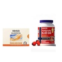 NYO3 1000mg Krill Oil 97% Salmon Oil 1000mg with Omega 3-6-9-11 & EPA & DHA, 2 Pack