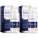 100% Silicone Scar Gel 2 Pack: 2 x 1.06oz Tubes for Surgical Scars, C-Section, Acne, Keloids, Burns, Stretch Marks – Advanced Scar Treatment for Old & New Scars