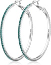 925 Sudraba auskari Liels Reinas akmens Hups Auskari Liels Kubisks Circonija Hups Auskari Plāns Reinas akmens Round Hoop Auskari sievietēm 20/30/40/50/60/70mm Dzirkstoši kristāli sievietēm