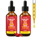 Cayenne Pepper Drops - Organic Supplement with Hawthorn Berry, Beet Root Powder, COQ10, Vitamin D3 & K2, Ceylon Cinnamon, Turmeric, Ginseng & Berberine - 60 ml (2 Packs)
