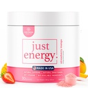 Just Energy Drink Powder, Refreshing Strawberry Mango Energy Drink Mix with 21 Energy-Boosting Ingredients, Includes B Vitamins, Choline, Zinc, Chromium and Inositol, 30 Servings
