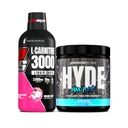 PROSUPPS L-karnitīns 3000 stimulants bezmaksas šķidruma šāvieni (31 Kalpo, Dragon Fruit) un Hyde Max sūknis Pre Workout vīriešiem un sievietēm (20 Kalpo, Blue Razz) Bandle
