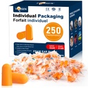VOISEN Ear Plug,250 Pairs Ear Plugs for Sleeping,32dB NRR 37dB SNR Ear Plugs Noise Cancelling for Snoring, Studying, Loud Events, Traveling & Concerts, Individual Package