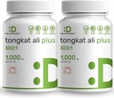 2 Iepakojums Tongkat Ali ekstrakts 300:1 ar Horny Kaza Nezāļu 1100mg, 480* Kapsulas – Indonēzijas Longjack Eurycoma Longifolia Saknes – Papildus stipruma Ārstniecības augu papildinājums enerģijai