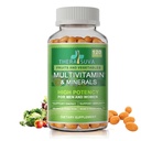 Visi dabīgie multivitamīni un minerālvielas + B komplekss + kalcijs + magnijs + cinks, 100% Vegāns Izspiests Viss pārtikas papildinājums, pilnīgs uzturs atbalsts vīriešiem un sievietēm- 120 kapsulas, 60 dienu piegādes