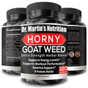 Super Strength 1590mg Horny Kazas Nezāļu 120 Kapsulas ar Maca Arginine & Ginseng - Protams palielināt savu veselību, Workout veiktspēju, izturība un enerģija, kopīga veselība vīriešiem un sievietēm (120C)