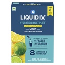 LIQUID I.V. Mini Hydration Multiplier- Lemon Lime| Pack Of 8| Sodium & Potassium| Hydration Drink Mix| Easy Mix Sticks| No Artificial Sweeteners| No Caffeine| Half Serve|8x8g