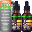 NUSAVA B12 vitamīns Šķidrie pilieni, neflavorēts D3 K2, & Hlorofila paka - spēcīgi šķidrie vitamīni sirds, enerģijas, smadzeņu un imūnās sistēmas atbalstam - ne-GMO, bez lipekļa, 2pk Katrs