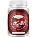 Augsta stipruma Hawthorn Berry Capsules - Pure Antioxidant Hawthorn Berry Papildinājums ar lapu un ziedu ekstraktu 4:1 Heart Health & Digestion - Enerģijas atbalsts vīriešiem un sievietēm - 120 Count Pack