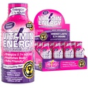 Vitamīnu enerģija Mood+ Enerģijas Shot – Tropic Berry – 100% DV B-Vitamīnu & 260mg Augu bāzes kofeīns – Nulle kalorijas, bez cukura, Vegan, Non-GMO – Mood & Energy Support – 1.93 fl oz, 12 Iepakojums