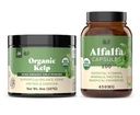 Organiskais Kelp pulveris 8oz & Pure Alfalfa Leaf 100 kapsulas