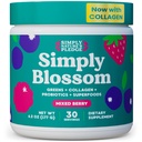 Vienkārši Blossom Uzturs - Daily Greens & Superfood Pulveris + kolagēns + Probiotikas sieviešu gremošanas Veselība & Bloating Relief. Palīdzēt Jūsu veselībai Bloom - 30 dienu piegādes