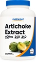 Nutricost Artichoke ekstrakts 600 mg, 240 Veģetārās kapsulas - bez lipekļa, bez GMO