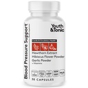 Jaunieši un toniks Dabas Asinsspiediena Atbalsta Papildinājums w/Hawthorn Hibiscus & Augstas potences Diurētiskie Herbs & Vitamīni ūdens aizturei - 30 BP Kapsulas, lai saglabātu labu veselību --