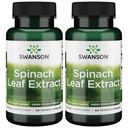 Swanson Spinach Leaf Extract - Herbal Supplement Promoting Overall Health - Green Foods Formula w/Beneficial Thylakoids & Chlorophyll - (60 Veggie Capsules, 650mg Each) (2 Pack)