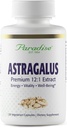 Paradīzes Ārstniecības augi Astragalus ekstrakts, Veģetārs Kapsulas enerģijai, Gremošanas un Imūnveselība, NeĢMO, Bez lipekļa, 120 Kapsulas