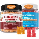 Nextdia 2Pack Berberine Supplement Gummies 1500mg + 2Pack Magnesium Malate with CoQ10-100mg Gummies