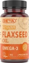 Deva Vegan Vitamīni Linu sēklu eļļa, 500 MG, Vegan, 90 Vcap (4 iepakojumi)