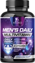 Multivitamīni vīriešiem - vitamīns A, C, D, E, cinks, kalcijs, multivitamīni imūnās veselības atbalstam, vitamīns B12, vīriešu ikdienas multivitamīnu papildkapsulas, ne-GMO Vīrieši Multivitamīni - 60 kapsulas