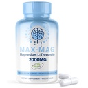 Max-Mag Magnija L-Treonate Papildinājums - 105 Kapsulas Ražots ASV- Magtein 2000mg Komplekss ar vitamīnu D3 un K2 Miega, koka un smadzeņu Magnija L Threonate Kapsulas Uzturs pēc MaxLife Naturals