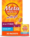 Metamucil on-The-Go, Psyllium Husk Fiber papildinājums, 4-in-1 Fiber gremošanas veselībai, bez cukura, apelsīnu Flavor, 30 Skaits x 2 Packs (60 Skaits Kopā)