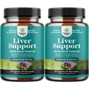 Dabas amatniecība Aknas tīrīt Detox & remonts 2 Pack Bundle - Herbal Aknas Atbalsts Milk Thistle Papildinājums - Silymarin Milk Thistle Papildinājumi ar Dandelion Sakni, Holīna, Beetroot & Artichoke Extract