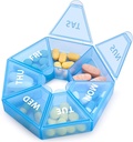 Iknedēļas Pill Organizators Liels 7 dienu Pill Box Organizators Daily Medicine Case for Vitamīna zivju eļļa Tabletes papildinājumi Artrīts Friendly