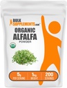 BulkSupplements.com Organic Alfalfa Grass Powder - Alfalfa Papildinājums, Green Superfood Powder - Bezmaksas Vegan & Gluten, 5g uz 1kg (2,2 mārciņas) (1. iepakojums)