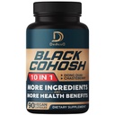 Black Cohosh papildinājums - 3 mēneši menopauzes un imūnās veselības - Blend no 12 potenta herb ietver Dong Quai, Chasteberry, Wild Yam, Red Clover, Black Pepper & Citi - 90 Vegan kapsulas