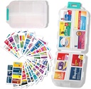 Lielas tabletes organizētājs ar medicīnas Etiķetes - 7 dienas Travel Daily Container, Mini Medikamentu uzglabāšanas iepakojums (White, 161 Etiķetes)