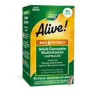 Dabas ceļš dzīvs! Maks.6 Iedarbība Pieaugušajiem Pabeigts multivitamīns, ar dzelzi, A, C, E un B vitamīnu, tostarp metilētu B12 un folātu, Atbalsta Enerģijas Metabolismu*, 90 Kapsulas (iepakojums May Varary)
