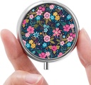 Mini Pill kaste, mazās Pill kaste, portatīvās Pill kaste, Cute Pill organizētājs vitamīniem, medikamentiem, zivju eļļa un piedevas (Floral)