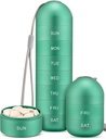 Zannaki metāla mitruma Proof Weekly Pill organizators, Stackable Aluminum Sakausējuma BPA Free Travel Pārgājiens 7 Day Pill Box Kaste ūdensizturīgs un liels iecirknis turēt tabletes, vitamīni, zivju eļļa, papildinājumi