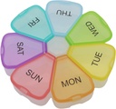 7 Day Weekly Pill Round Organizators, ShysTech Large Pill Case Pill Box 1 Laiks Diena tabletes / Medikamenti / Pielietojumi / Vitamīns (daudzkrāsu)