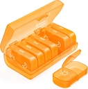 AUVON XL Weekly Pill Organizators 2 reizes dienā, AM PM Pill Case with One-Side Large Open for Easy use, Pill Box 7 Day Travel Medication Organizators zālēm, vitamīniem, zivju eļļas, papildinājumi