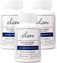 Elon Matrix 5000 Complete Multivitamīnu — Ādas, matu un nagu augšana Vitamīni — Veselīga matu augšana Vitamīni sievietēm un vīriešiem — 5000Mcg Biotīna papildinājums, iepakojums pa 3 (180 Day Supply)